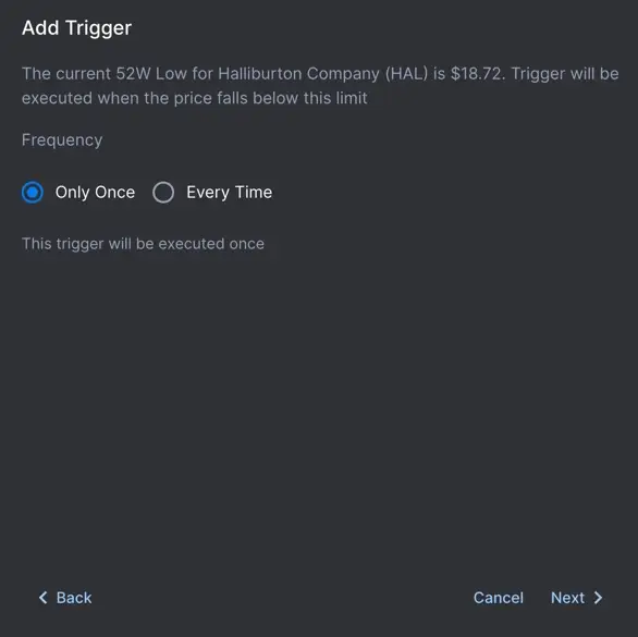 52 week low alert frequency