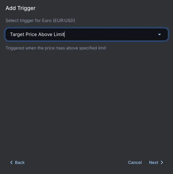 forex alert event type
