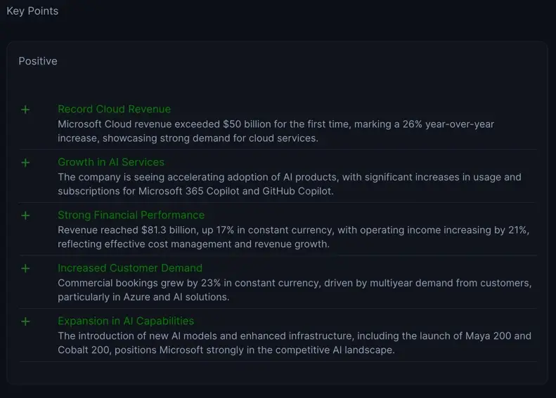 earnings transcript summary